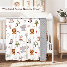 Load image into Gallery viewer, HOMRITAR Animals Baby Blanket for Boys Girls Double Layer Dotted Backing