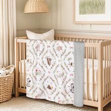 Load image into Gallery viewer, HOMRITAR Floral Animals Baby Blanket for Boys Girls with Dotted Backing