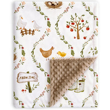 Load image into Gallery viewer, HOMRITAR Farm Baby Blanket for Boys Girls with Double Layer Dotted Backing