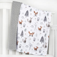 Load image into Gallery viewer, HOMRITAR Baby Blanket for Boys Girls Soft Plush Minky Blanket with Forest Foxes Multicolor Printed