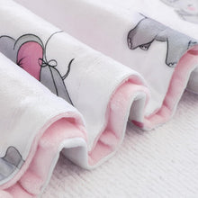 Load image into Gallery viewer, Super Soft Baby Blanket for Girls, Elephant Print Minky Receiving Blanket for Newborn Nursery, Double Layer Dotted Backing Cozy Bed Throw, Pink, 30x40 Inch
