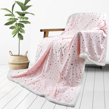 Load image into Gallery viewer, Sherpa Fleece Blanket Ultra Luxurious Throw Blanket (50 x 60 Inch, Lovely Pink Star)
