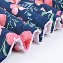 Load image into Gallery viewer, Elegant Receiving Blanket with Pink Floral Multicolor Printed Blanket 30 x 40 Inch(75x100cm), Navy Blue
