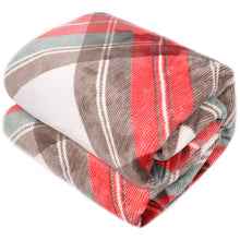 Load image into Gallery viewer, Throw Blanket with Plaid Warm Bed Blanket fit Sofa and Couch (50 x 60 inch, Red)
